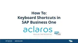 How To : SAP Business One Shortcuts