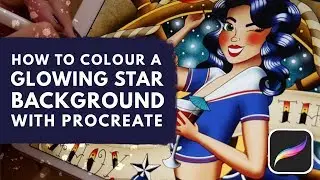 How to colour a glowing star background with Procreate | Beginners digital adult colouring tutorial