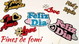 Letreros de foami para decorar anchetas * letras de Goma eva para arreglos * cake topper de foami