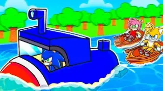 Cheating with a SONIC SUBMARINE in Roblox Build a Boat…