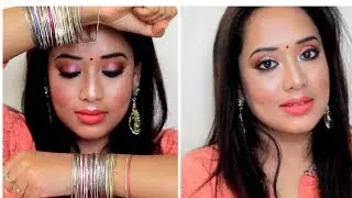 Indian Wedding Guest Makeup Tutorial I Pink & Rosegold eye makeup Tutorial I Sweta'sBeautyVanity