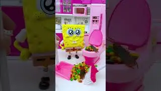 Spongebob Squarepants Cleaning Toilet Set Toys, Satisfying Unboxing ASMR Video Lily Toys Unboxing