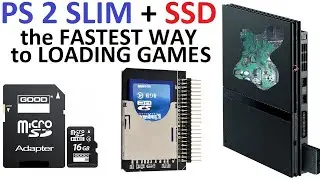 Playstation 2 Slim + SSD Твердотельный накопитель вместо привода DVD scph 7000x