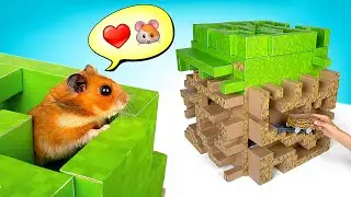 Minecraft In Reality! DIY 3D Block Maze For A Hamster