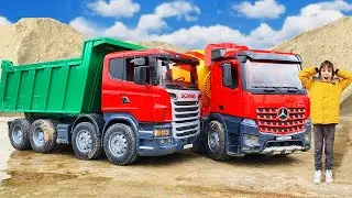 The Fire Crane came to pull out a Concrete Mixer and a Dump Truck