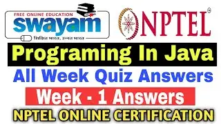 Programing in Java week- 1 Quiz Answers | Swayam | NPTEL Free Quiz  Answers