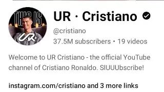 ur Cristiano ronaldo channel | ur Cristiano channel |Cristiano ronaldo YouTube channel |