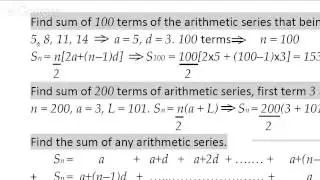 Sum of n terms formula for arithmetic series (using common difference)