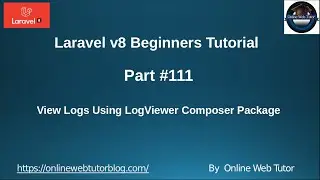 Learn Laravel 8 Beginners Tutorial #111 View Logs Using LogViewer Package Laravel 8 Tutorial