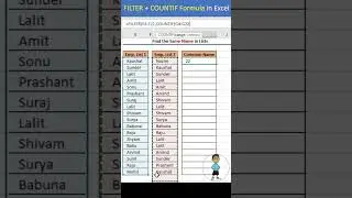 FILTER + COUNTIF Formula in Excel 