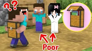 Baby Herobrine and Baby Sadako Want to go to school - Minecraft Animation