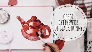 Обзор акварельного скетчбука + стикербук от Black Bunny😱😻 | Sketchbook review