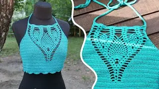 Кроп - топ крючком с ананасами 🧷 Crochet top