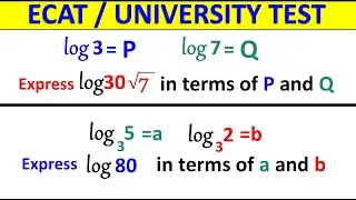 Basic Math for Entry Test Logarithm FAST/ NTS/ NUST NET I NTS Test Preparation I Logarithm Question