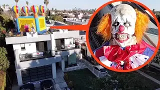 If you see a This Clown House with a BOUNCY CASTLE on the roof, Dont Approach It and RUN AWAY FAST!