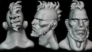 Blender Character Head Sculpt ( Street Fighter ) Speed Sculpt