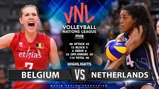 Belgium vs Netherlands | Highlights | Women's VNL 2019