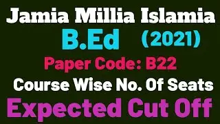 JMI B.Ed.  2021  Expected Cut Off
