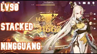 NINGGUANG GENSHIN IMPACT LVL90 CONSTELLATION 6 VS. PYRO FLOWER