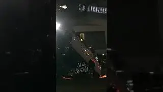 GAS HOPPING LOWRIDER Cadillac SPARKS back bumper on the blvd!