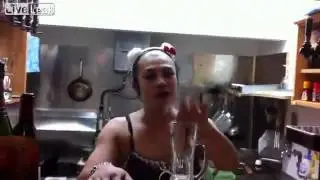 Выпить 1 литр пива за 1 секунду