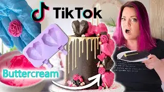 ONLY using TikTok HACKS to decorate an ENTIRE CAKE!