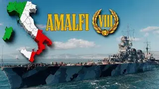 AMALFI Итальянский тяжелый крейсер 8 уровня в WOW. Один из ЛУЧШИХ! WORLD OF WARSHIPS в FULL HD 1080p