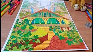 RIVENDELL HOME (page 2) Adult coloring book design project with LOTR motifs