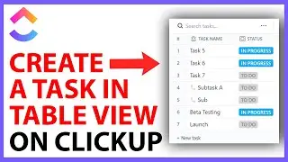 How to Create a Task in Table View on ClickUp