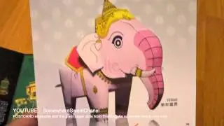 POSTCARD elephants and the giant paper dolls from Thailand  very cute