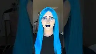 Full Face of Blue Makeup 🪼