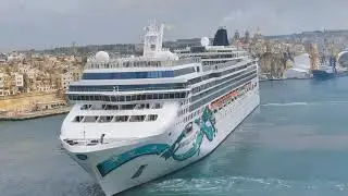 Valletta port - Malta   MSC Bellissima cruises out to the Mediterranean