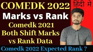 COMEDK 2022 Expected Marks vs Rank - Previous Year Both Shift Rank vs Marks COMEDK 2021 