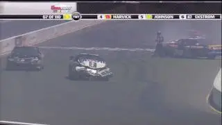 2010 NASCAR Infineon Raceway Big Wreck at Lap 66 Restart (Live)