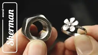 I turned Stainless hex nut into a Flower Ring