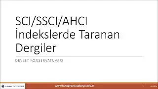 Akademik Personel için SSCI/AHCI Dergi Bulma Eğitimi