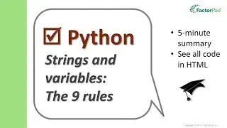 Python strings and Python variables: 9 rules to remember | Python for Beginners