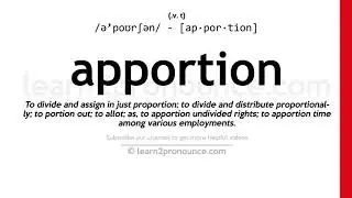 Pronunciation of Apportion | Definition of Apportion