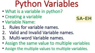 Python Variables | Variables in Python | CBSE Python | python variables examples | Variable rules