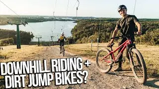 RIDING DIRT JUMP BIKES IN A DOWNHILL BIKE PARK?! *65 psi*