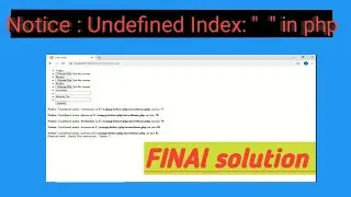 how to fix undefined index error in PHP