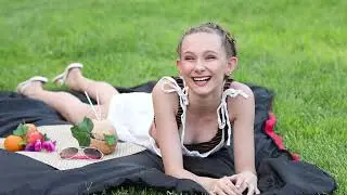 14 year old Drew Pannell, Brown Stripe Bikini Shoot Set.  Video #1.