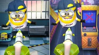 Minion Rush Daily Challenge - Striker Minion Flying on Gru's Rocket at Prison & Bratt's Lair