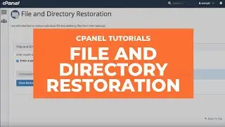 WHM Tutorials - File and Directory Restoration