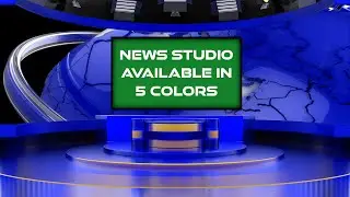 News Studio Background With Desk