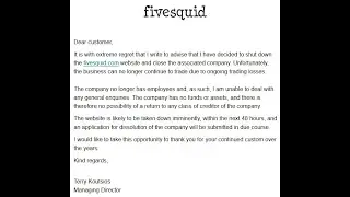 Fivesquid shut down