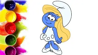 Нарисовать смурфетту. Смурфетта. Смурфики. Гаргамель.Draw a smurfette.Smurfetta Bir şirin çiz.
