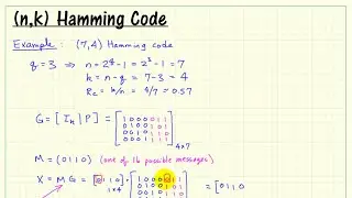 Hamming block code: (n,k) Hamming code construction rules and example