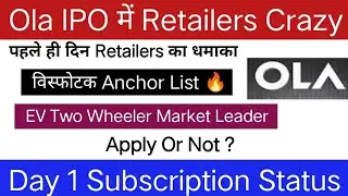 Ola Electric IPO | Ola Electric IPO GMP | Day 1 Subscription Status | Apply Or Not ?