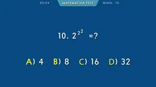 Matematikadan tezkor test. 2-variant. Qiziqarli matematika. Sodda matematika.
